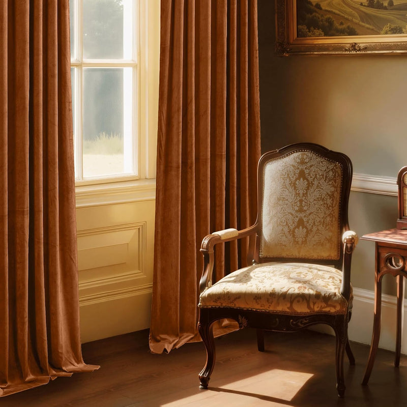 Curtains Velvet Drapes Extra Long Bedroom Room Darkening