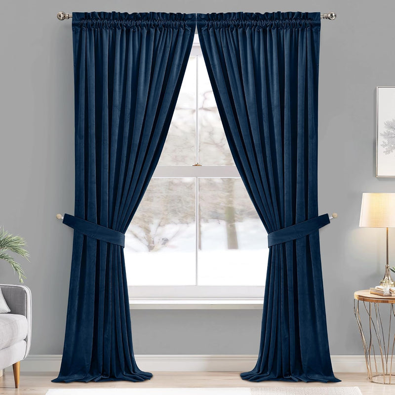 Curtains Velvet Drapes Extra Long Bedroom Room Darkening