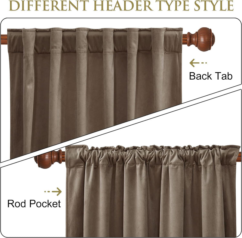 Curtains Velvet Drapes Extra Long Bedroom Room Darkening