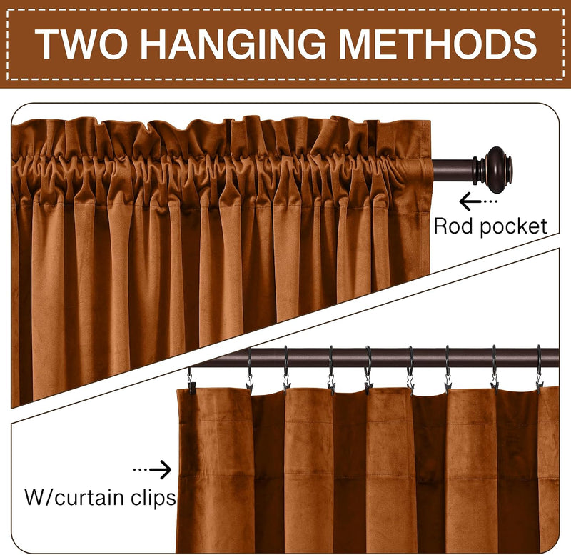 Curtains Velvet Drapes Extra Long Bedroom Room Darkening