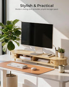 Curved Dual Monitor Stand Riser