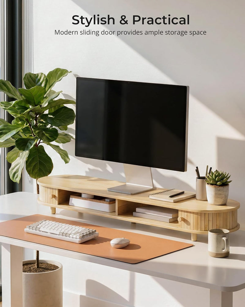 Curved Dual Monitor Stand Riser