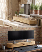 Curved Dual Monitor Stand Riser