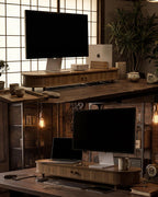 Curved Dual Monitor Stand Riser
