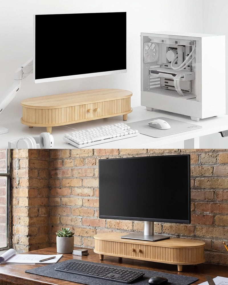 Curved Dual Monitor Stand Riser