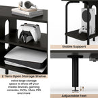 Curved Metal Frame TV Stand with 2-Tier Middle
