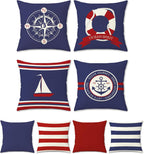 Cushion Covers 45 X Cm Nautical Marine Anchor (Set of 4)