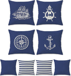 Cushion Covers 45 X Cm Nautical Marine Anchor (Set of 4)