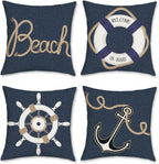 Cushion Covers 45 X Cm Nautical Marine Anchor (Set of 4)