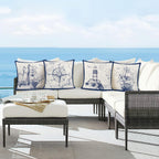Cushion Covers 45 X Cm Nautical Marine Anchor (Set of 4)