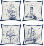 Cushion Covers 45 X Cm Nautical Marine Anchor (Set of 4)