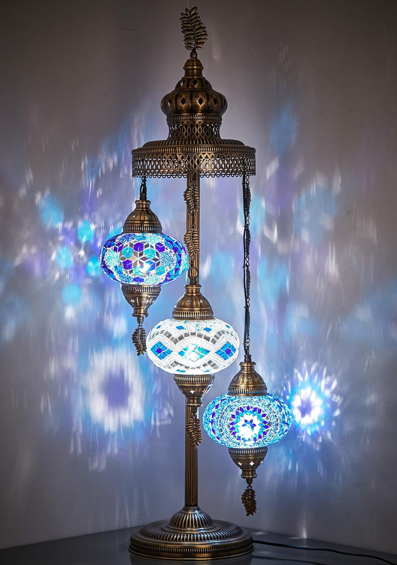 Customisable Turkish Moroccan Mosaic Tiffany Floor Table Lamp
