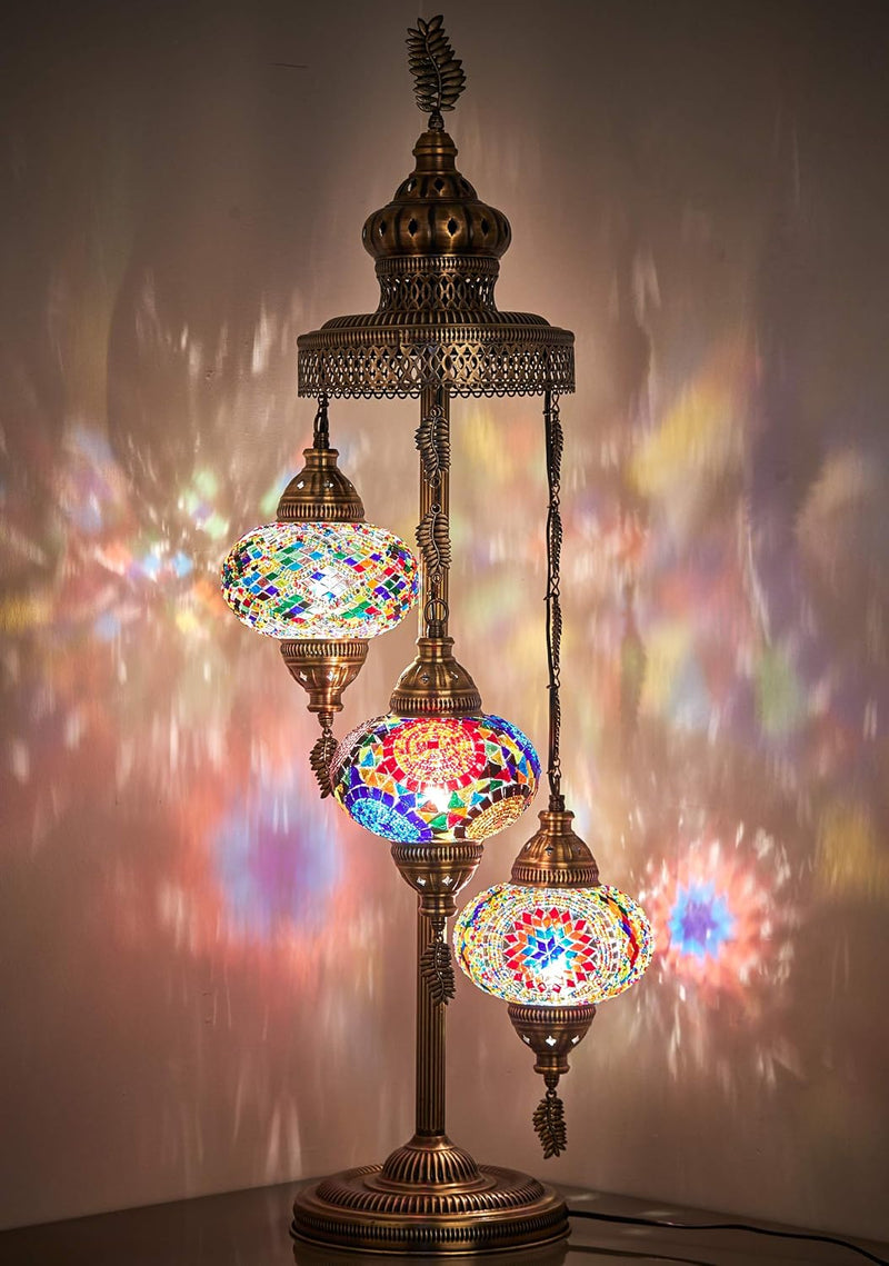 Customisable Turkish Moroccan Mosaic Tiffany Floor Table Lamp