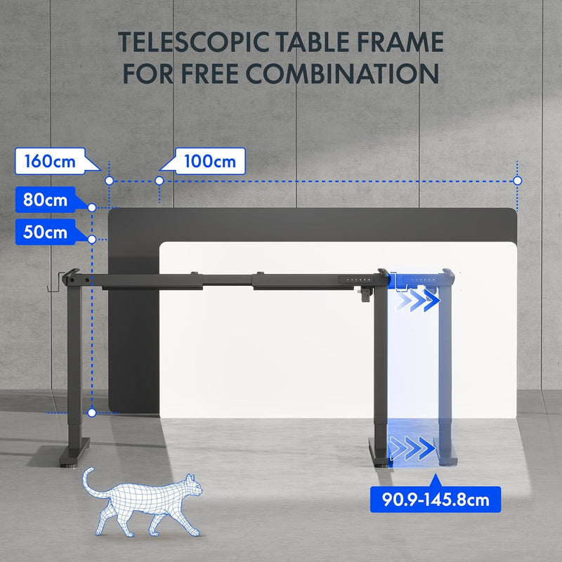 Cylinee Electric Standing Desk Frame with Round Legs