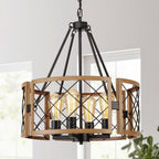 D19'' Farmhouse Chandelier for Dining Room 4-Light Adjustable