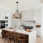 D19'' Farmhouse Chandelier for Dining Room 4-Light Adjustable