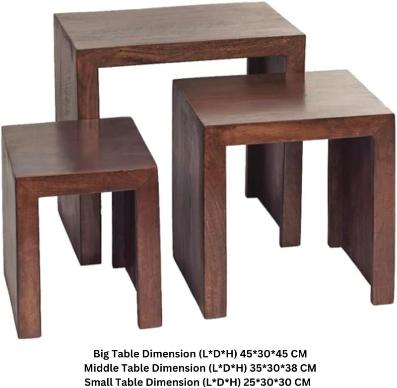 Dakota Mango Nest of 3 Tables Modern Unit