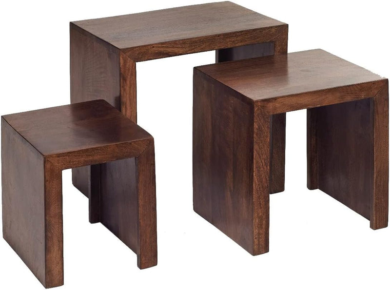 Dakota Mango Nest of 3 Tables Modern Unit