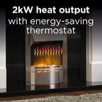 Dakota Optiflame Inset Electric Fire 2KW Stainless Steel