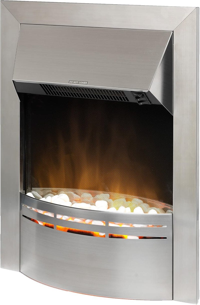 Dakota Optiflame Inset Electric Fire 2KW Stainless Steel