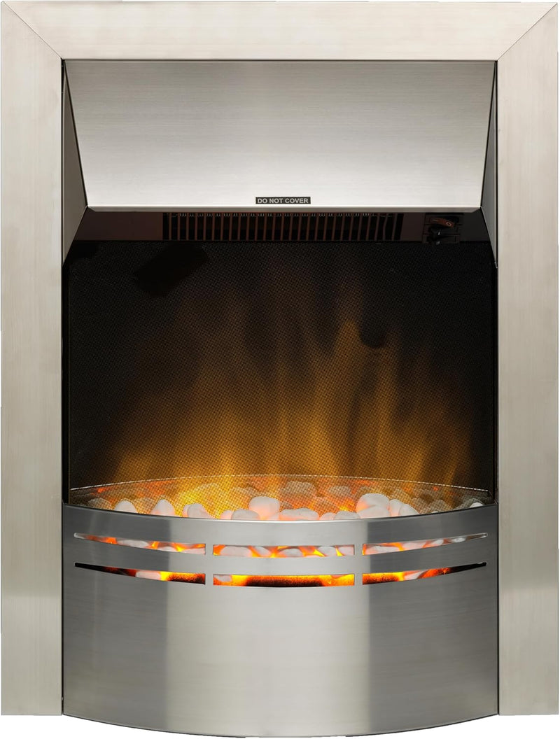 Dakota Optiflame Inset Electric Fire 2KW Stainless Steel