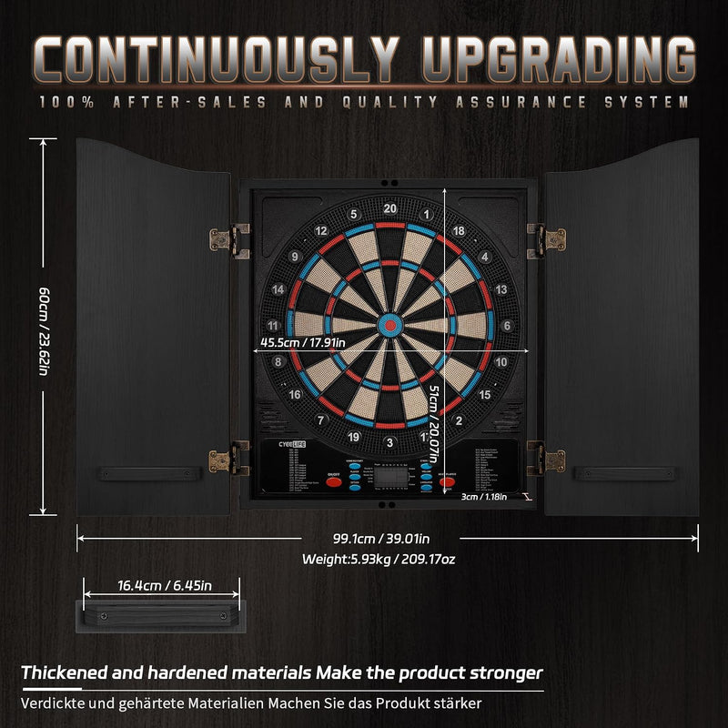 Dartboard12 Soft Darts 8 Players34 Games255 Variations Battery