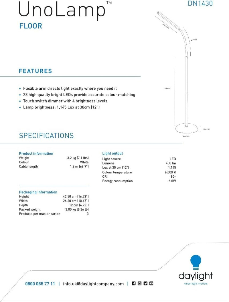 LED Desk Lamp 6 000K Table