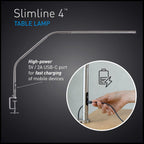 Daylight Slimline 4 LED Table Lamp in Rose