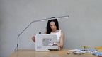 Daylight Slimline 4 LED Table Lamp in Rose