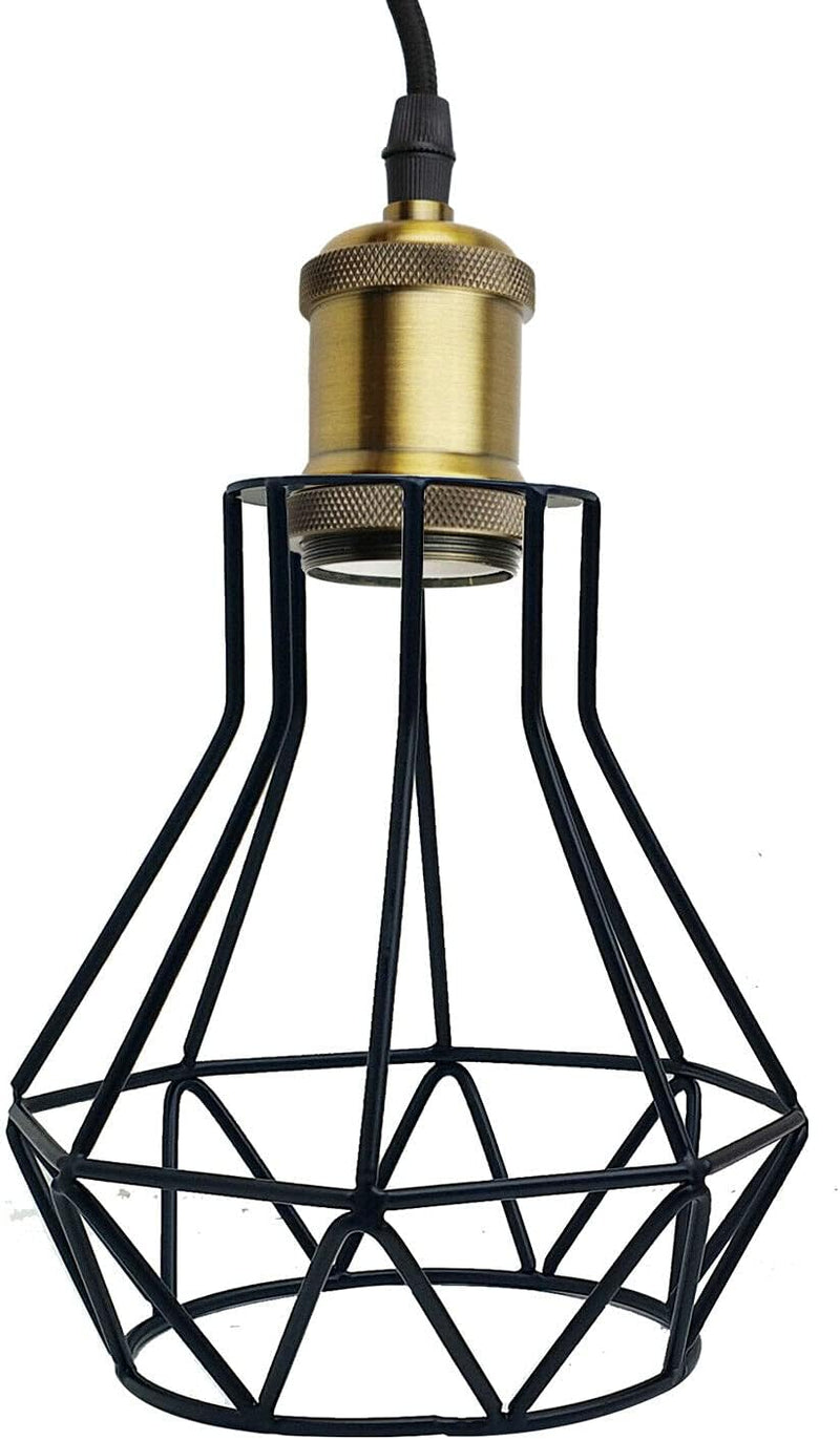Vintage Metal Pendant Light Industrial Lamp Cage Hanging