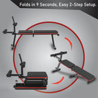 Decline Flat Bench Foldable -Gear Adjustment Full Body