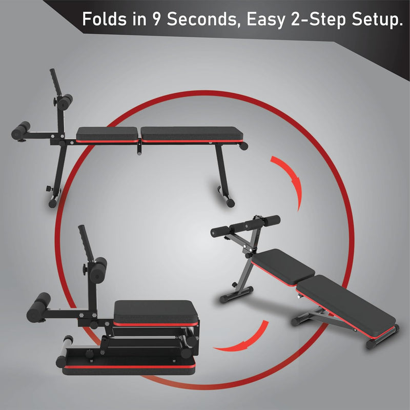 Decline Flat Bench Foldable Multi-Gear Adjustment Full Body