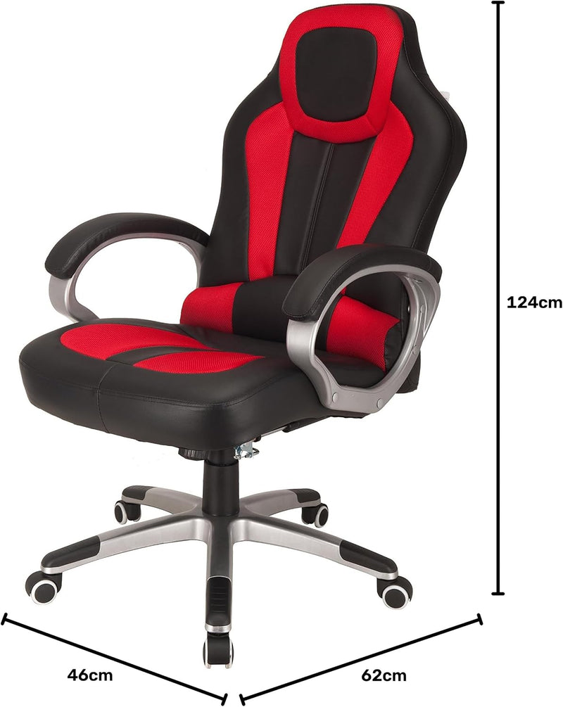Deluxe Padded Sports Racing Chair Gaming Executive Swivel