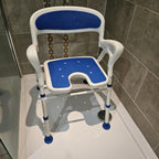 Deluxe Shower Chair Folding Wetroom Bathroom Seat Adjustable