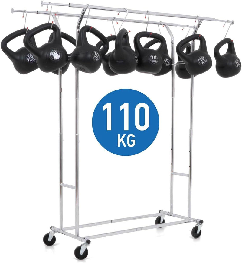 Denver Heavy Duty Double Clothes Rail on Wheels