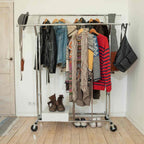 Denver Heavy Duty Double Clothes Rail on Wheels