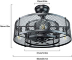 Depuley Caged Ceiling Fan with Light: 20 Inch