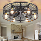 Depuley Caged Ceiling Fan with Light: 20 Inch