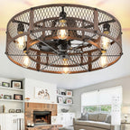 Depuley Caged Ceiling Fan with Light: 20 Inch