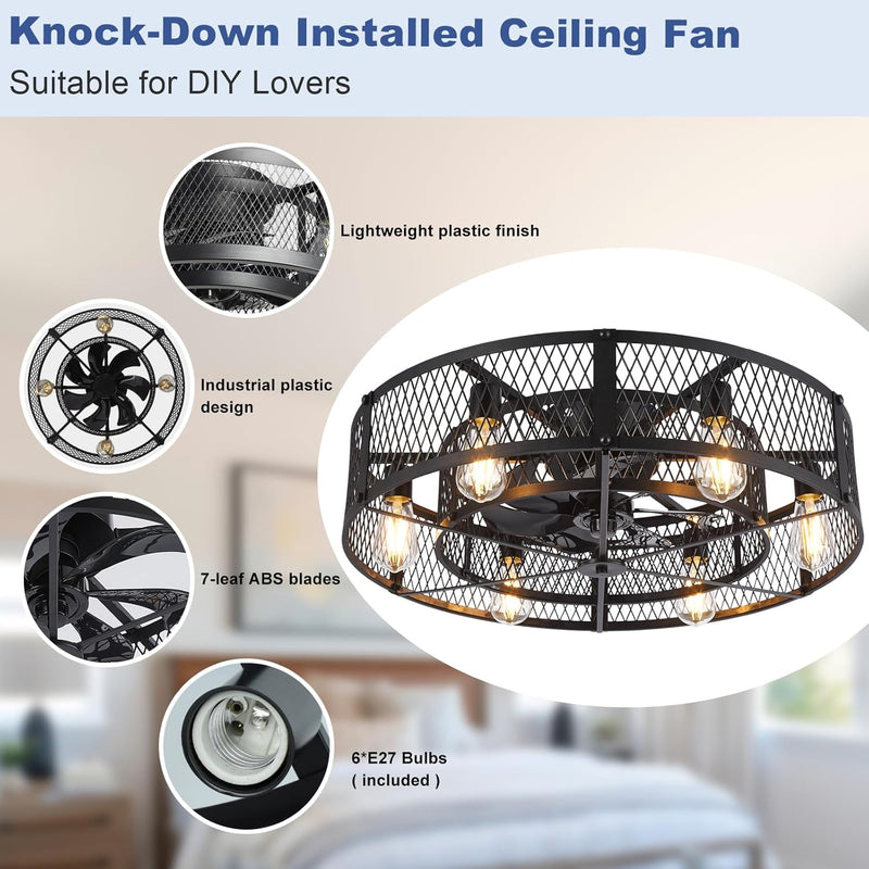Ceiling Fan with Light: 26 Inch Remote Control