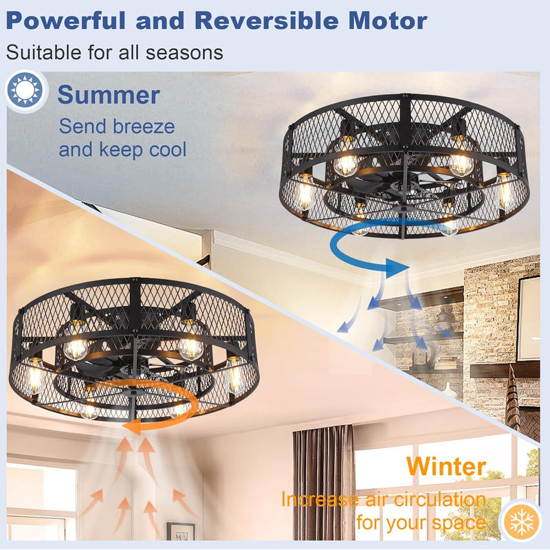 Ceiling Fan with Light: 26 Inch Remote Control
