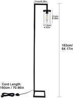 LED Floor Lamp with Frosted Glass Globe 3000K