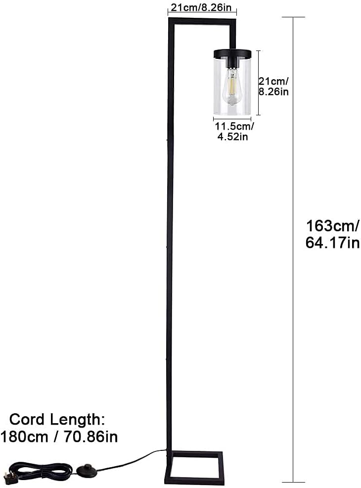LED Floor Lamp with Frosted Glass Globe 3000K