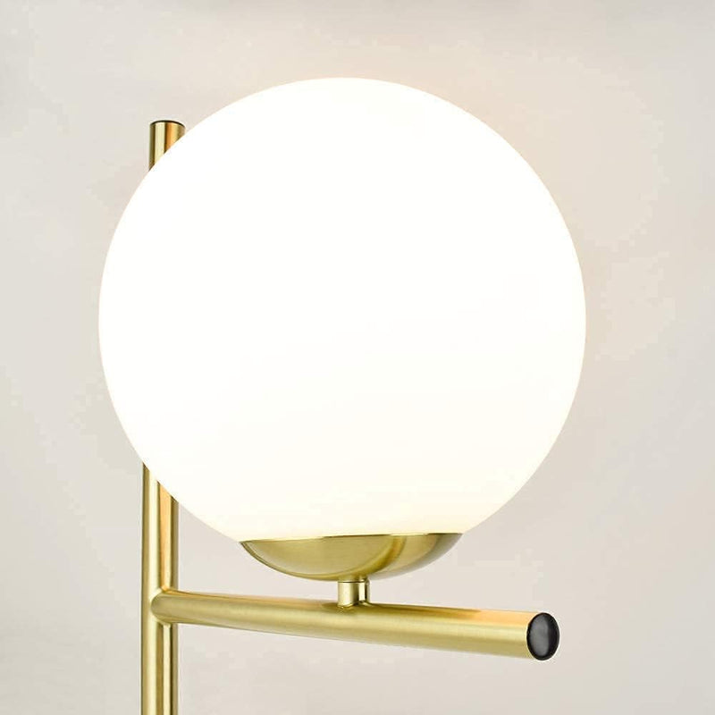 LED Floor Lamp with Frosted Glass Globe 3000K