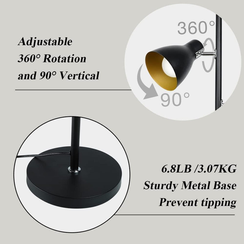 LED Floor Lamp with Frosted Glass Globe 3000K