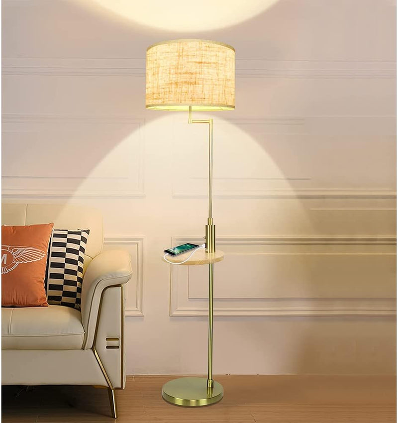 LED Floor Lamp with Frosted Glass Globe 3000K