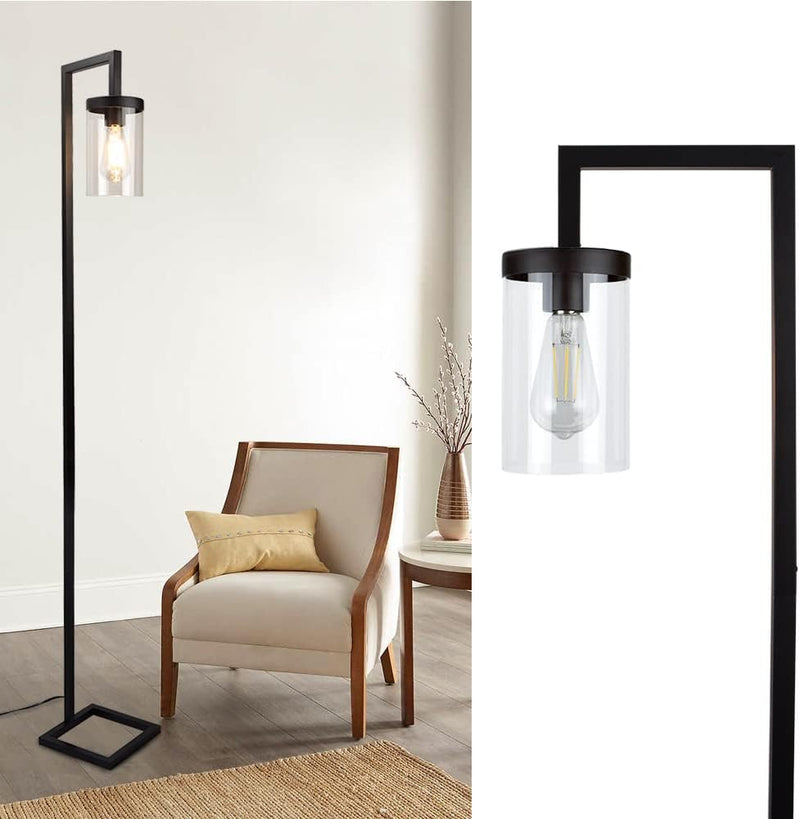 LED Floor Lamp with Frosted Glass Globe 3000K