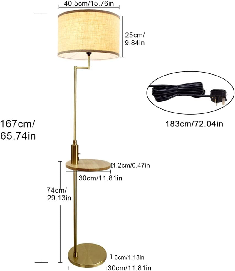 LED Floor Lamp with Frosted Glass Globe 3000K