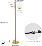 Depuley LED Floor Lamp with Frosted Glass Globe