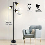 Depuley LED Floor Lamp with Frosted Glass Globe